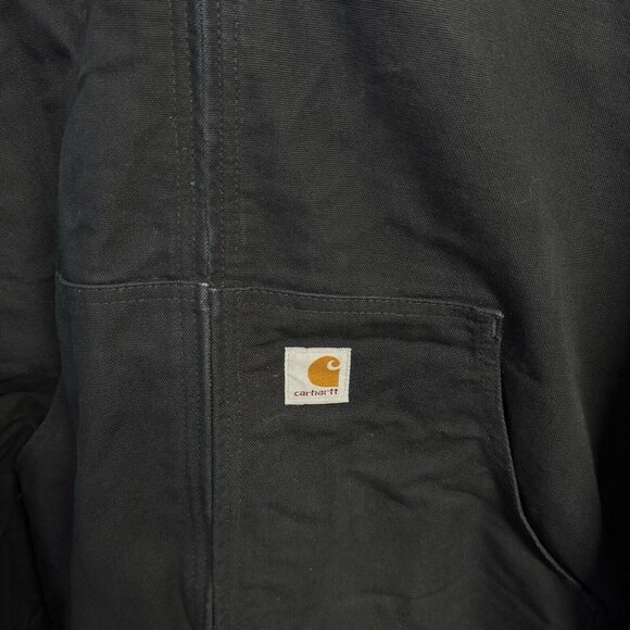 Vintage Carhartt J131 Jacket Mens XL Tall Black Full Zip Thermal Lined USA - Picture 4 of 12